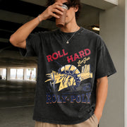 Roly-poly Cowboy Rodeo Cowgirl Vintage Washed T-Shirt in Black