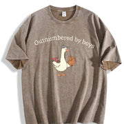 Outnumbered by Boys Goose Vintage Washed T-Shirt in Brown