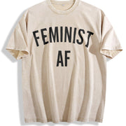 Feminist AF Feminism Vintage Washed T-Shirt in Beige