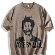 Vote by Mail Ted Kaczynski: Political Meme Vintage Washed T-Shirt in Brown