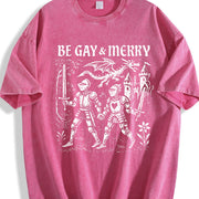 Be Gay & Merry Medieval Vintage Washed T-Shirt in Red