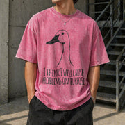 I Will Cause Problems on Purpose Vintage Washed T-Shirt in Red