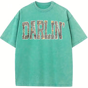 Retro Camo Western Camouflage Western Concert vintage washed oversized T-shirt in Blue
