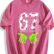 67 Soccer Vintage Washed T-Shirt in Red