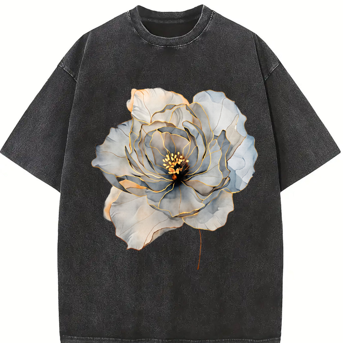 Wild Flowers Wildflowers Vintage Washed T-Shirt in Black