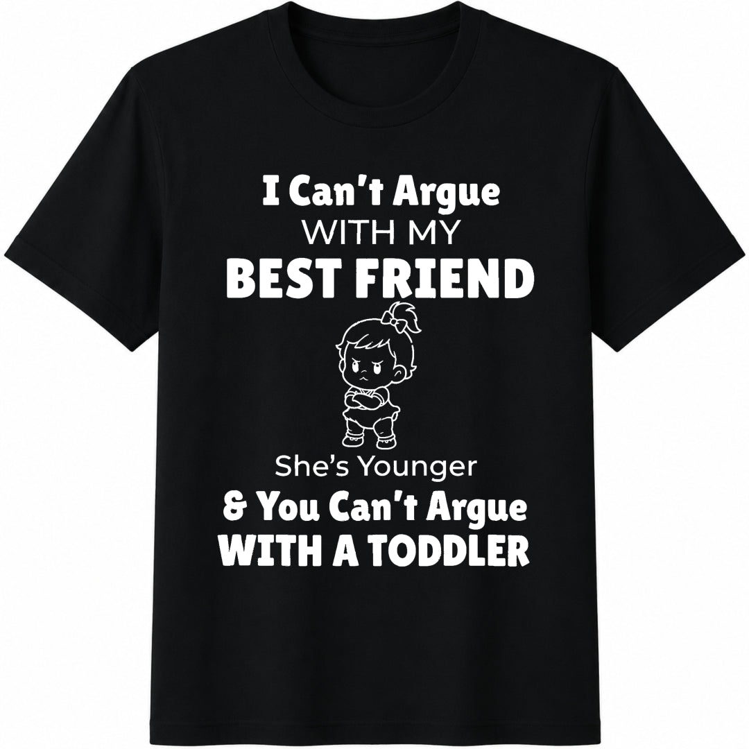 Custom Friend Matching Cotton T-Shirt in Black