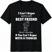 Custom Friend Matching Cotton T-Shirt in Black