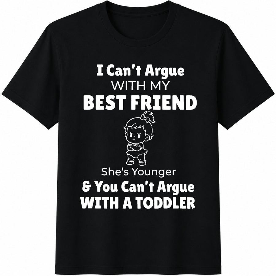 Custom Friend Matching Cotton T-Shirt in Black