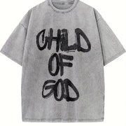 Child of God Graffiti Sleeveless Tank Vintage Washed T-Shirt in Gray