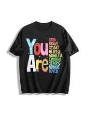 You Are Kind Back to School Cotton T-Shirt in Black