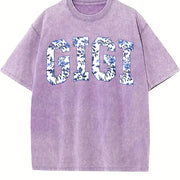 Floral Gigi Cute Nana Vintage Washed T-Shirt in Purple