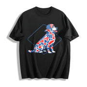 Camo Labrador PNG 4th of July Patriotic Dog Hunting Cotton T-Shirt in Black