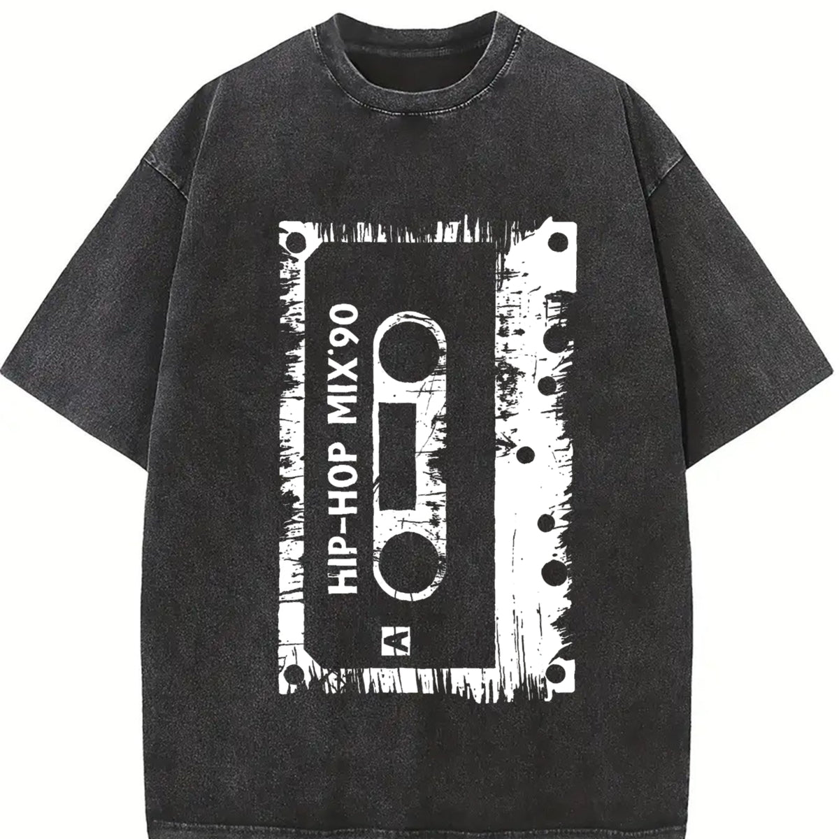Hip-hop Mix.90 Vintage Washed T-Shirt in Black