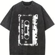 Hip-hop Mix.90 Vintage Washed T-Shirt in Black