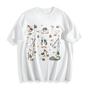 Silly Goose Hiking Cotton T-Shirt in White
