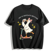 Off to Regulate Emotions Cotton T-Shirt in Black