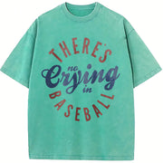 There’s No Crying in Baseball Mom Vintage Washed T-Shirt in Blue