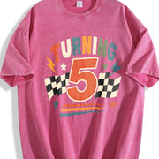 Turning Age Birthday Vintage Washed T-Shirt in Red