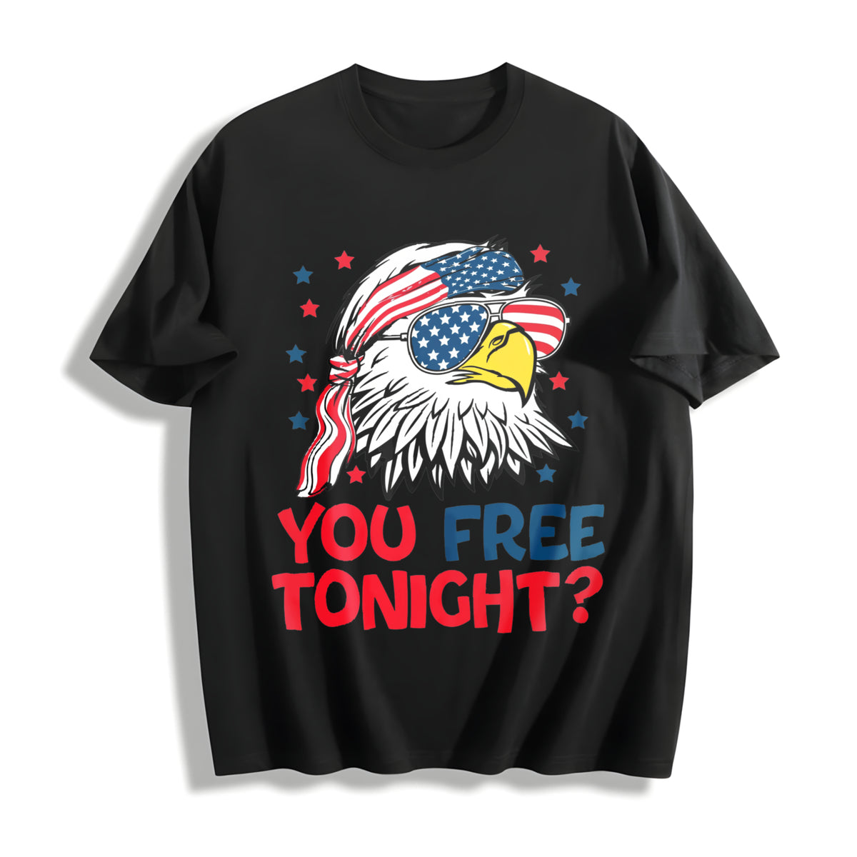 You Free Tonight 4th of July Cotton T-Shirt in Black