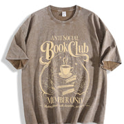 Anti Social Book Club Vintage Washed T-Shirt in Brown