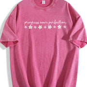 Progress Over Perfection Inspirational Teacher Vintage Washed T-Shirt in Red