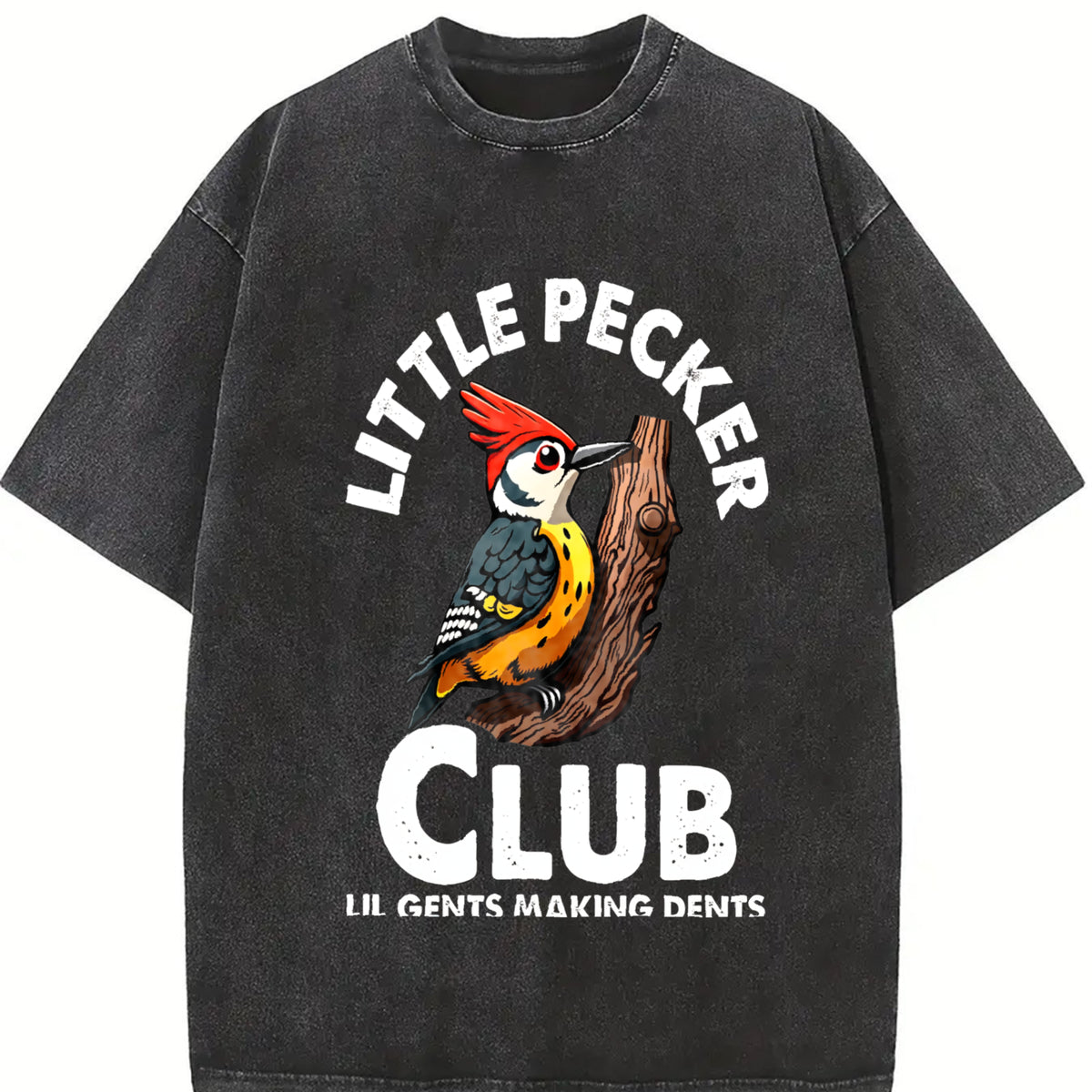 Little Pecker Club Big Dents Vintage Washed T-Shirt in Black