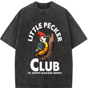 Little Pecker Club Big Dents Vintage Washed T-Shirt in Black