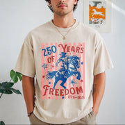 250 Years of Freedom Bucking Horse Vintage Washed T-Shirt in Beige