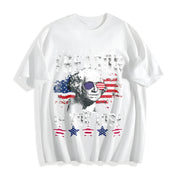 4th of July George Washington Cotton T-Shirt in White