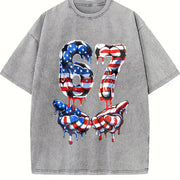 67 American Soccer Vintage Washed T-Shirt in Gray