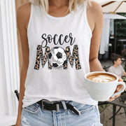 Soccer Mom Women's Color Cotton Tank Top in White