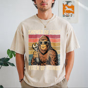 Fathers Day Bigfoot Vintage Washed T-Shirt in Beige