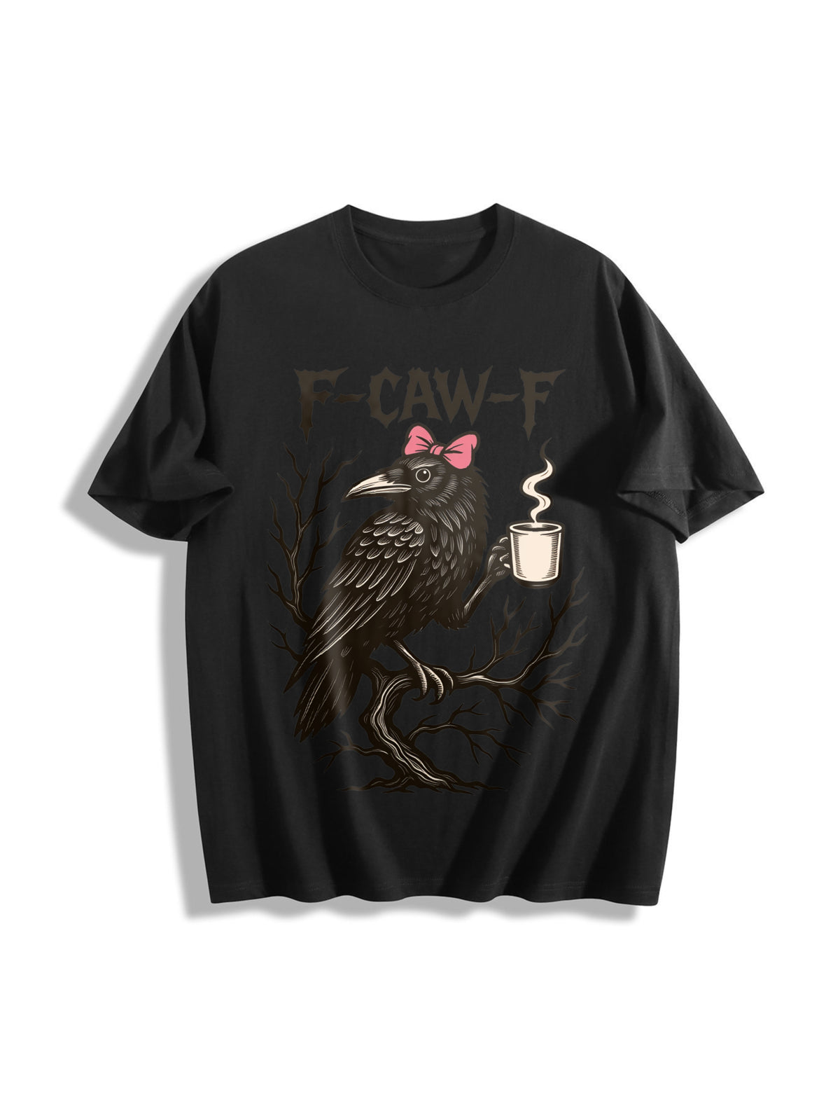 Crow F-caw-f Cotton T-Shirt in Black
