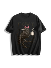 Crow F-caw-f Cotton T-Shirt in Black