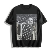 USA Olympic Gold Medal Hockey Jack Hughes Cotton T-Shirt in Black