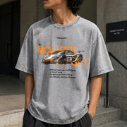 McLaren P1 GTR Vintage Washed T-Shirt in Gray