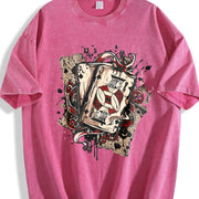 Ace of Spades Vintage Washed T-Shirt in Red