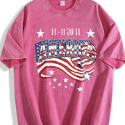 America Veterans Day Vintage Washed T-Shirt in Red