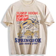 Springbok Western 90s Vintage Washed T-Shirt in Beige