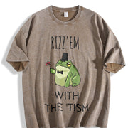 Rizz Em with the Tism Vintage Washed T-Shirt in Brown