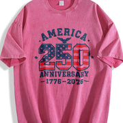 America 250 Anniversary Vintage Washed T-Shirt in Red