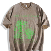 Spider Plant Chlorophytum Comosum Vintage Washed T-Shirt in Brown