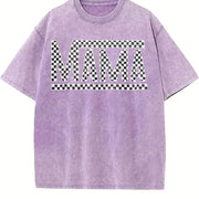 Mama Letter vintage washed oversized T-shirt in Purple