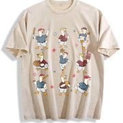 Silly Goose Baseball Vintage Washed T-Shirt in Beige