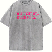 I'm A Mommy Mamacita vintage washed oversized T-shirt in Gray