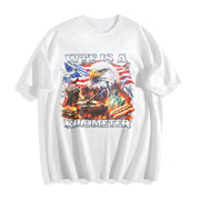 WTF Is a Kilometer Patriotic USA Eagle American Meme 4th Cotton T-Shirt in White