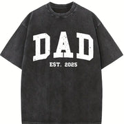 Custom Dad Cute Fathers Day Vintage Washed T-Shirt in Black