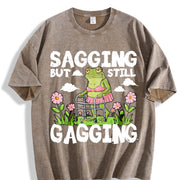 Sagging but Still Gagging Vintage Washed T-Shirt in Brown