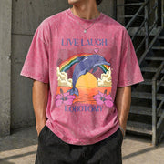 Live Laugh Lobotomy Vintage Washed T-Shirt in Red