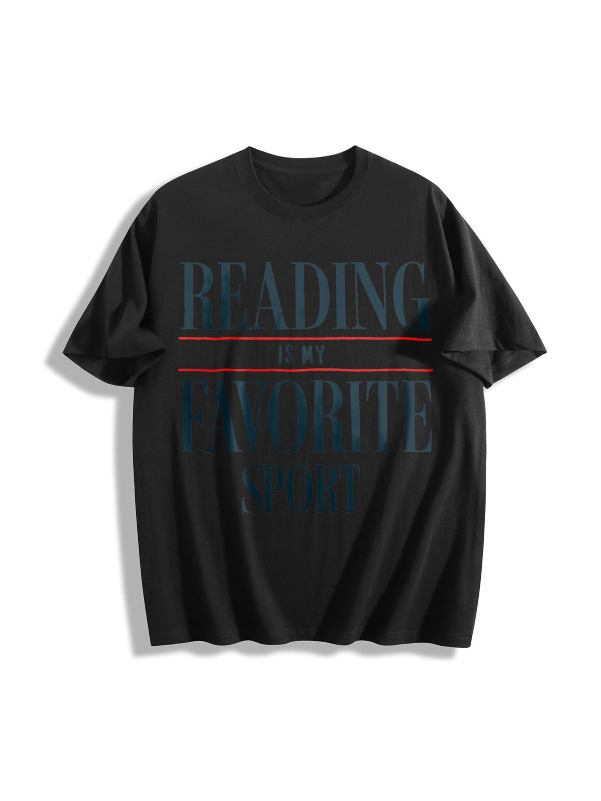 Reading Is My Favorite Sport Cotton T-Shirt in Black